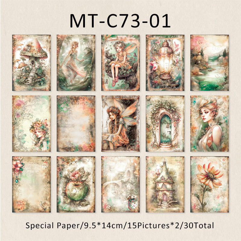 30PCS Forest Travels Series material paper