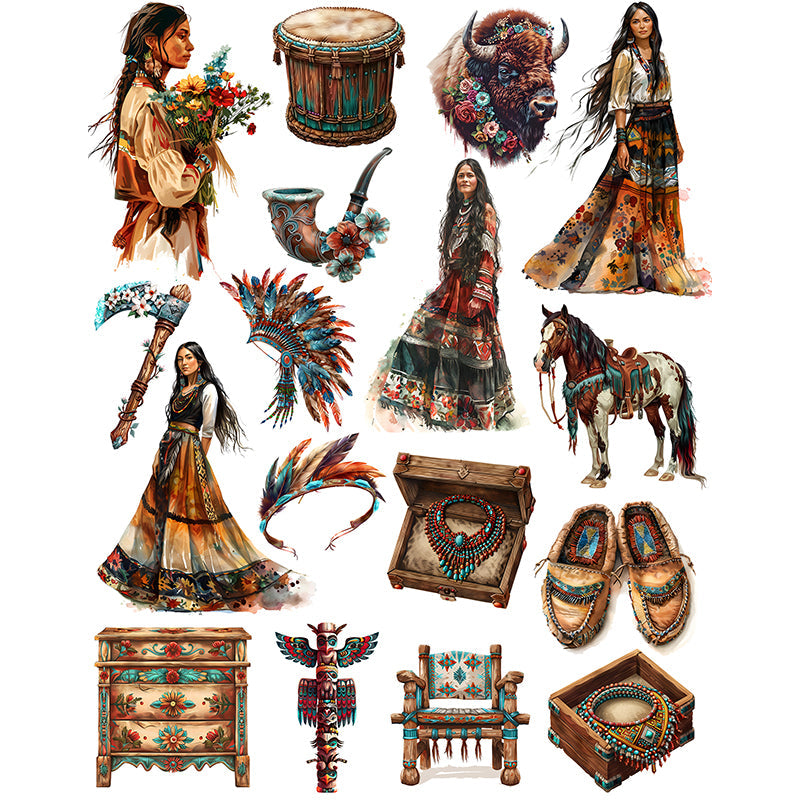 16PCS Indian civilization sticker