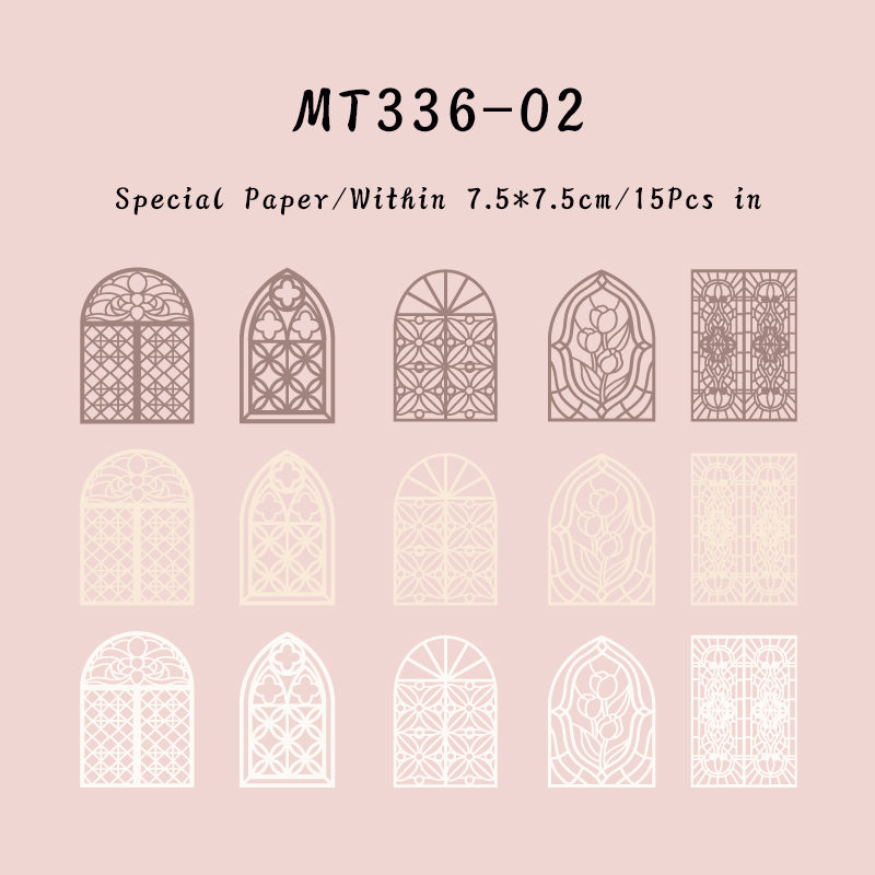 15PCS Lace dance series material paper