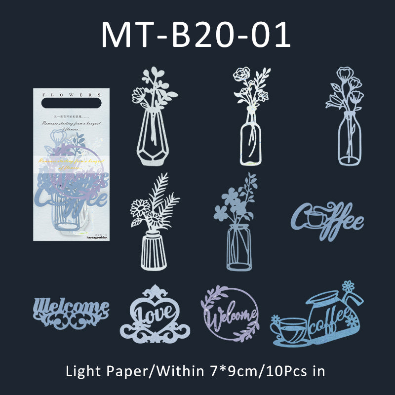 10PCS A bouquet of flowers series material paper