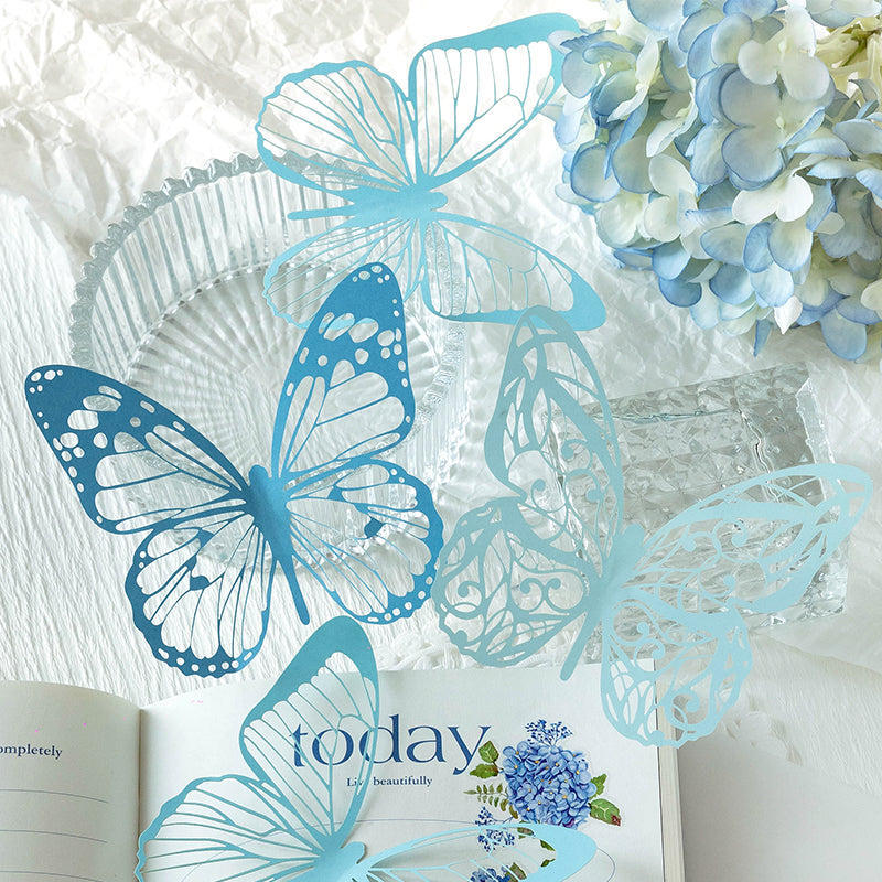 6PCS Find Butterflies Series material paper