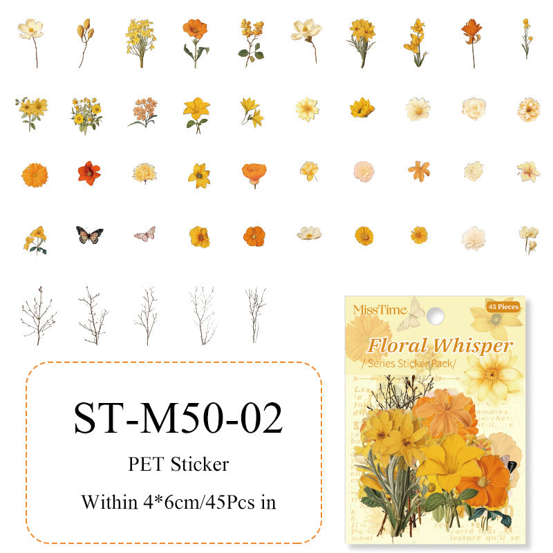 45PCS Flower whisper series sticker