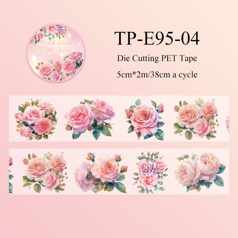 Colorful butterfly flower rhyme series Die Cutting PET Tape