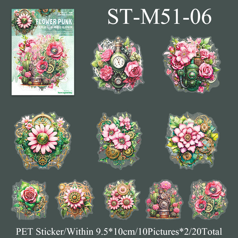 20PCS Flower punk series sticker