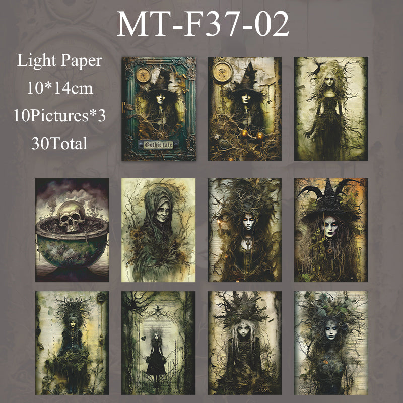 30PCS Gothic legends series material paper