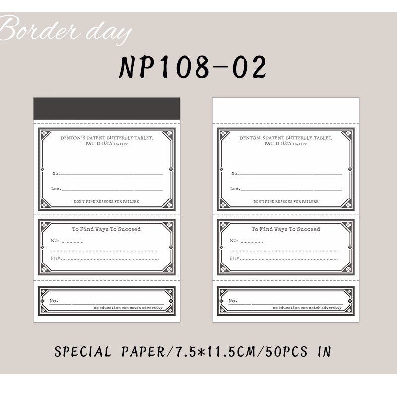 50PCS Border day series note paper