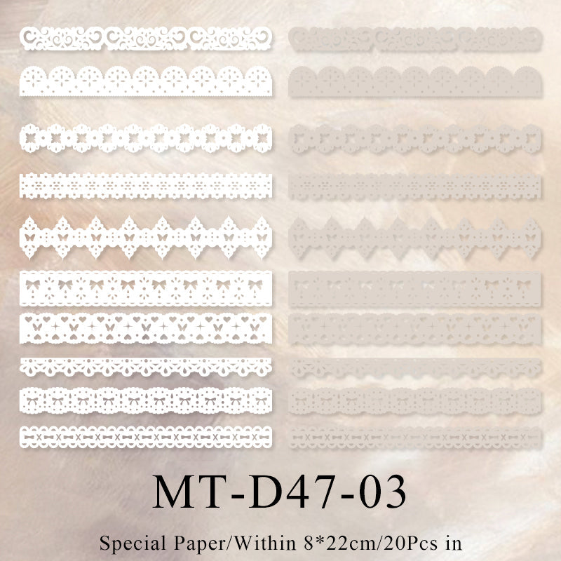 20PCS Dream lace story series material paper