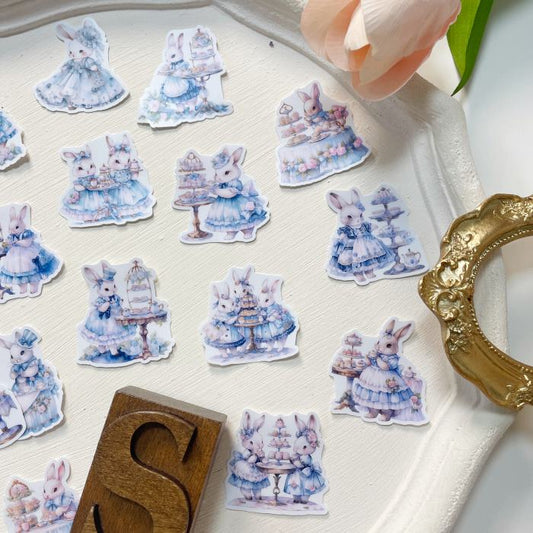 Rabbit In Blue Skirt Sticker 20PCS