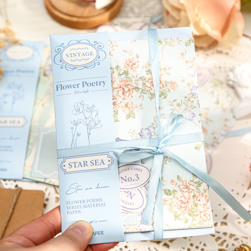 40PCS Flower Poems series material paper