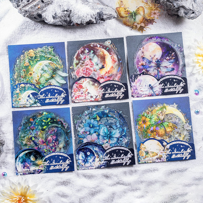 10PCS Moonlight butterfly series sticker