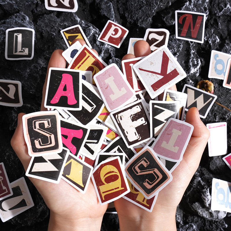 Vintage alphabet series sticker