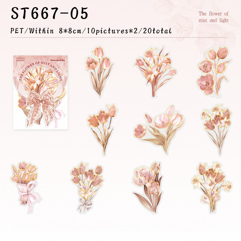 20PCS Flower of Mist and Light series sticker