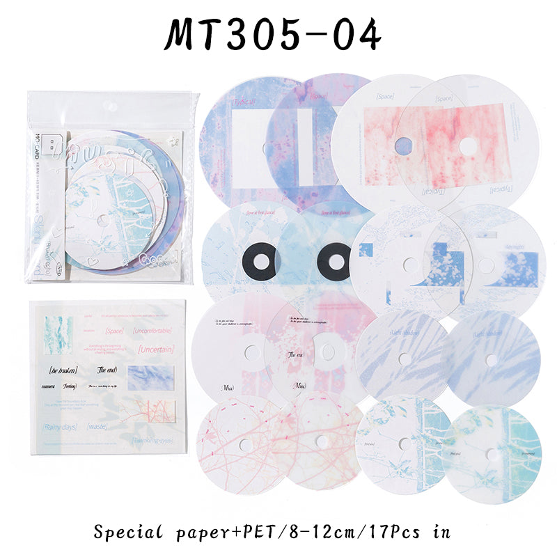 17PCS Silent record series material paper