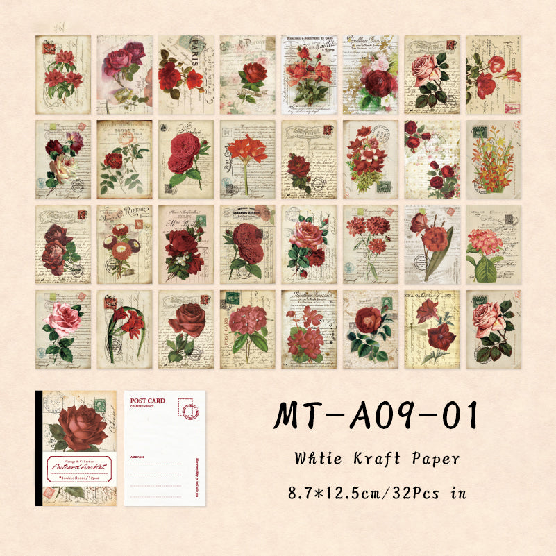 32PCS Postcard for you series material paper