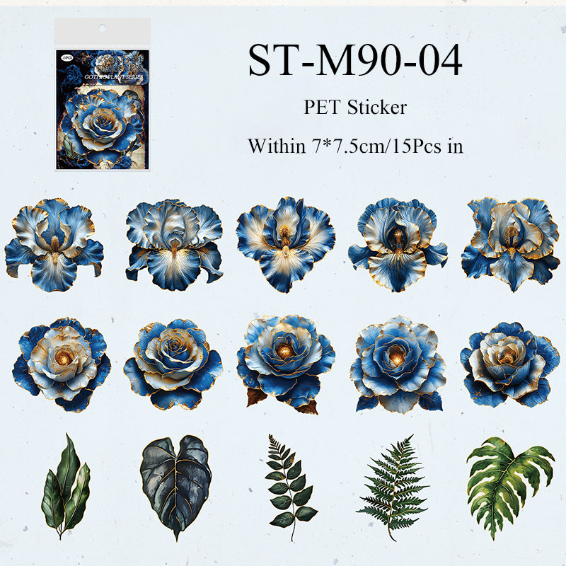 15PCS Gothic plant book series sticker