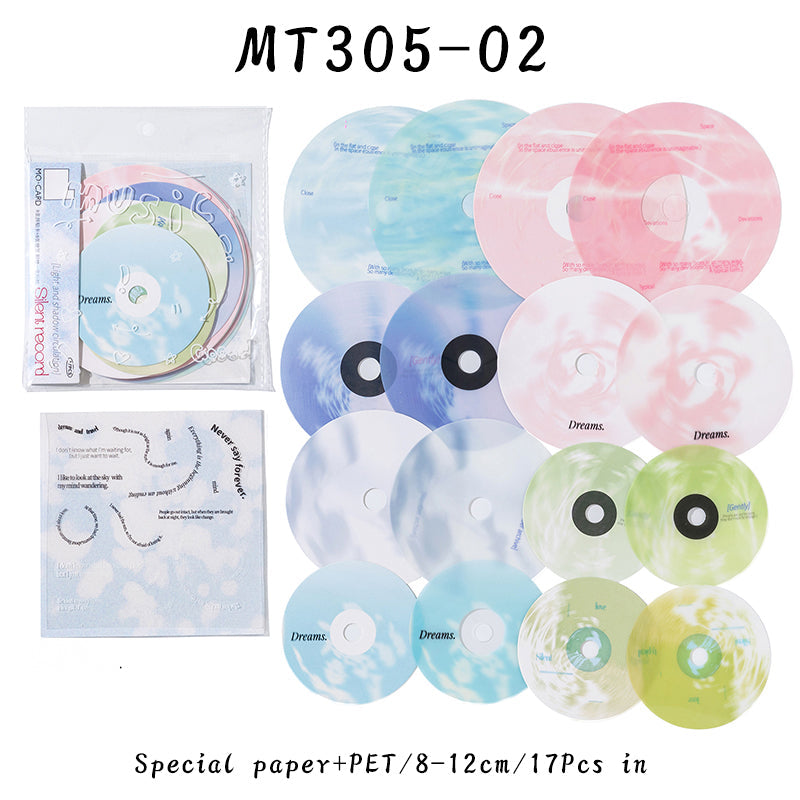 17PCS Silent record series material paper