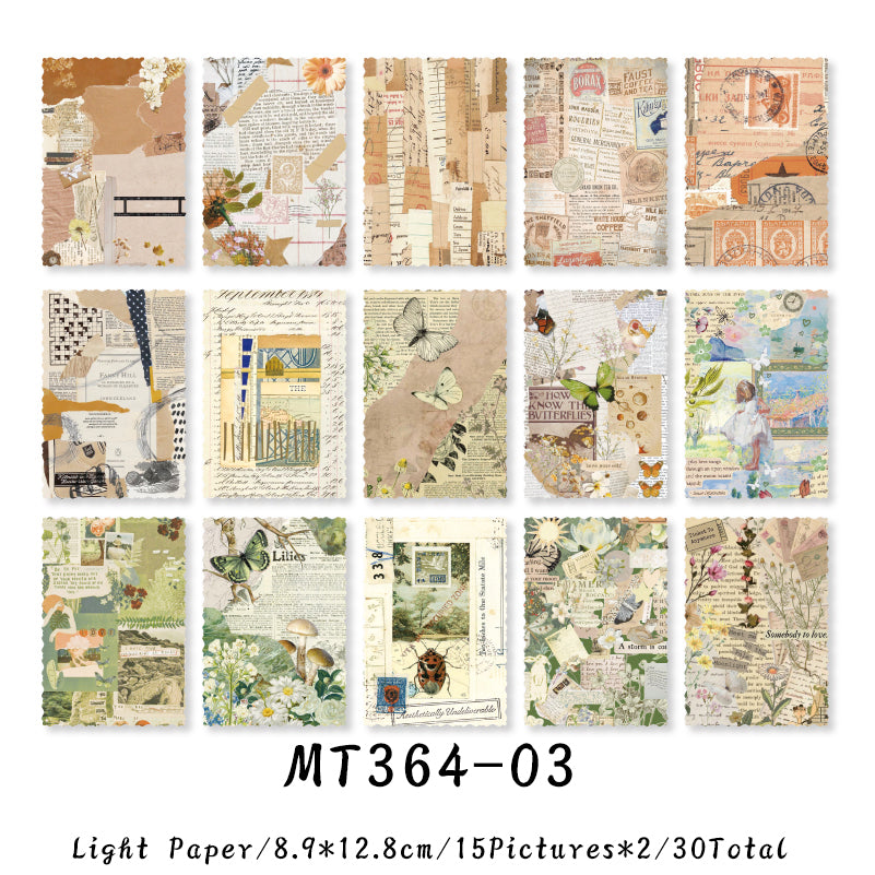 30PCS Twilight and poetry series material paper