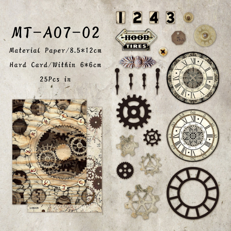 25PCS Time gear series material paper