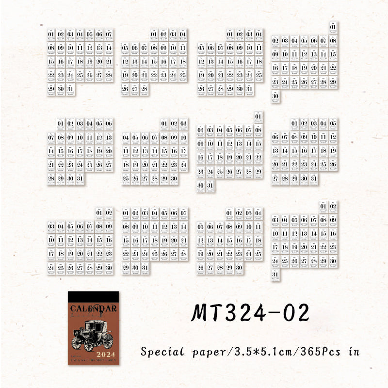 365PCS Retro old things series material paper