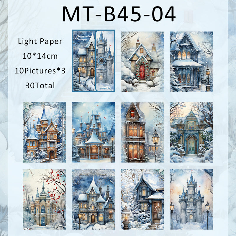 30PCS Winter is getting warmer series material paper