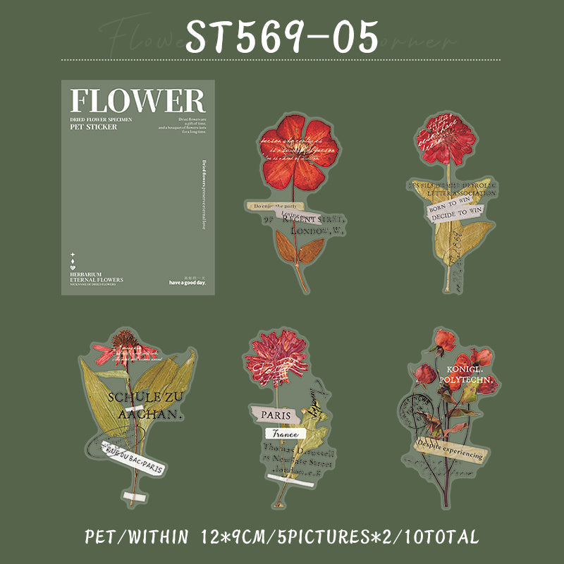 10PCS Flower at the corner series sticker