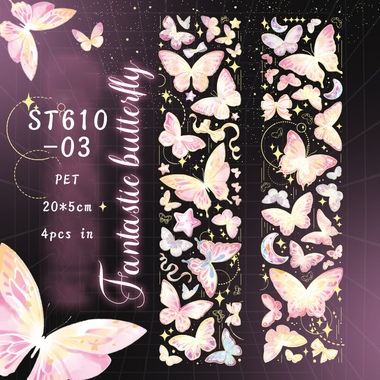 4PCS Dream butterfly series sticker