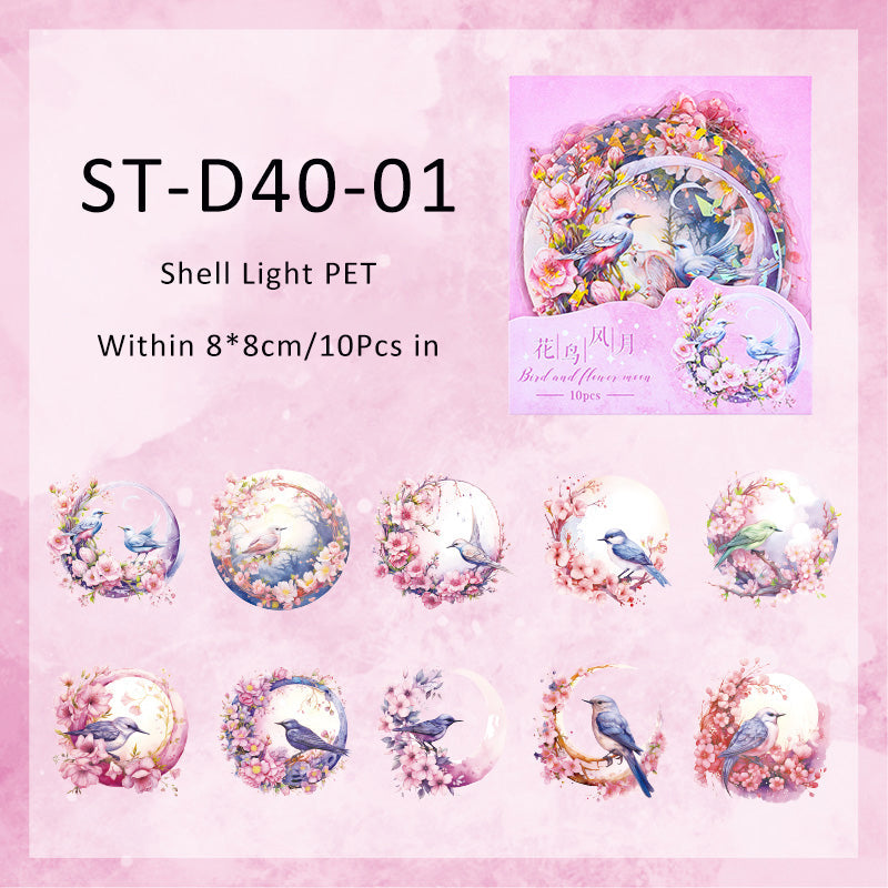 10PCS Fragrant flower moon series sticker