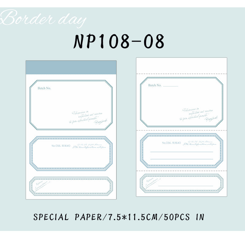 50PCS Border day series note paper