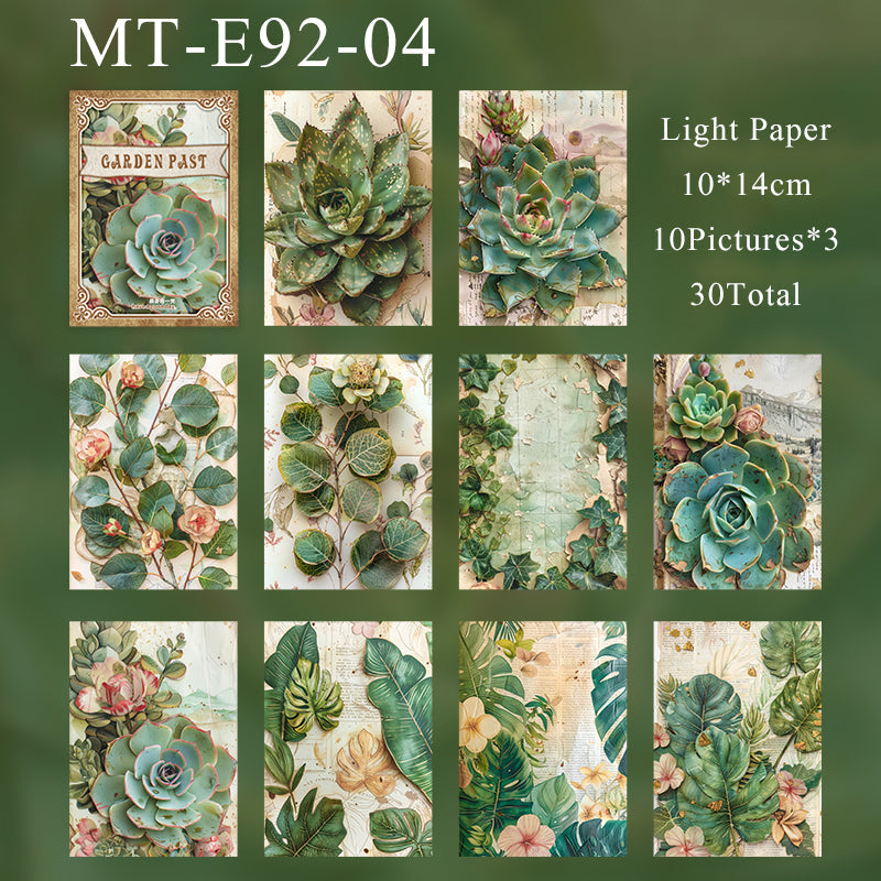 30PCS Garden Past series material paper