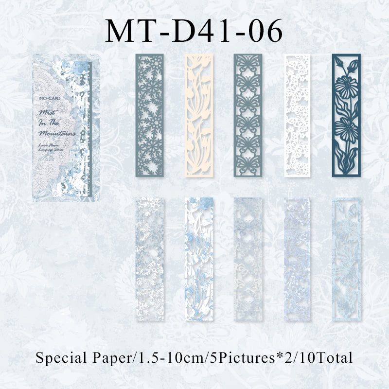 10PCS Lace flower language series material paper