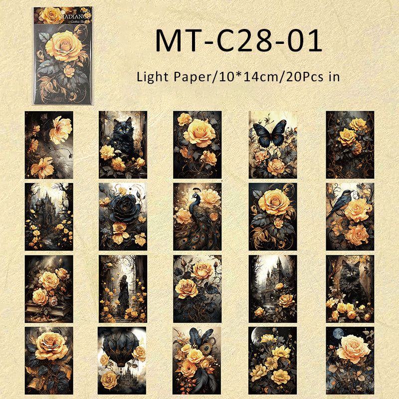 20PCS The Gothic Fantasy series material paper