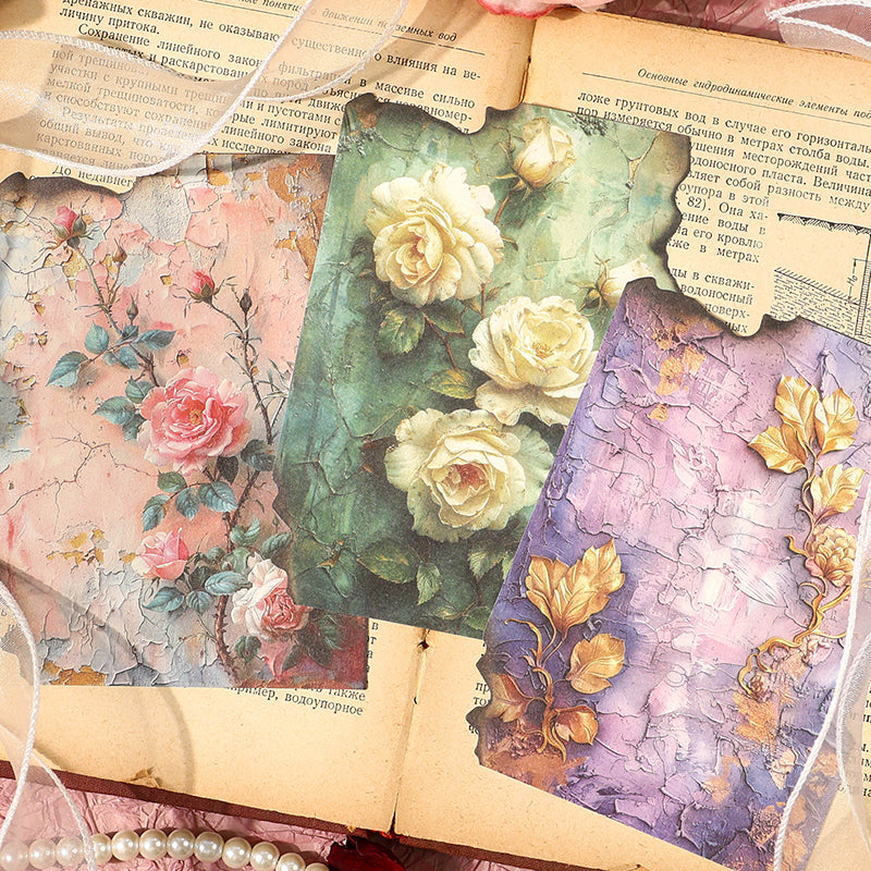 30PCS Rococo flower series material paper set