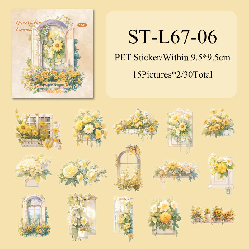 30PCS Grace Garden series sticker