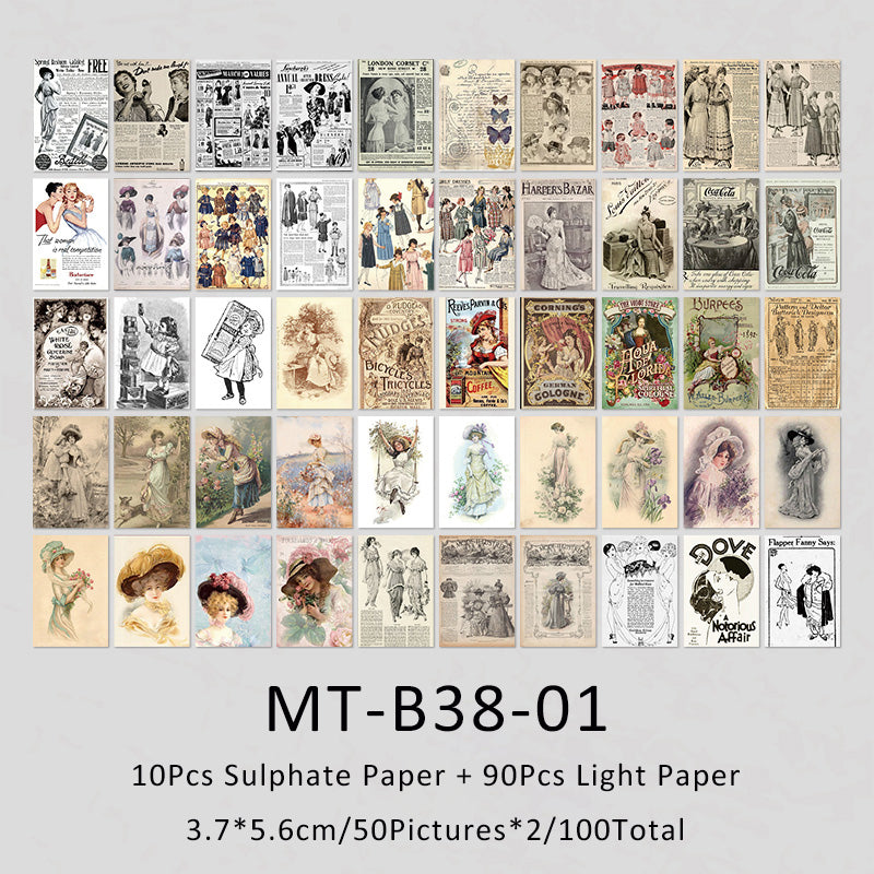 100Sheets Vintage memory book series material paper