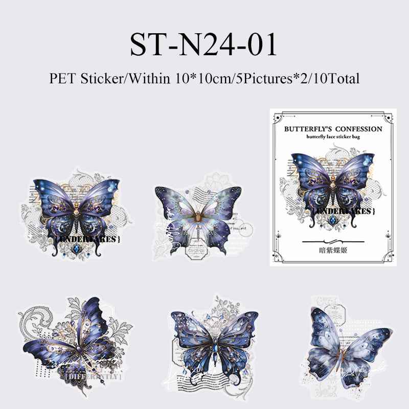 10PCS Confessions of butterflies series sticker