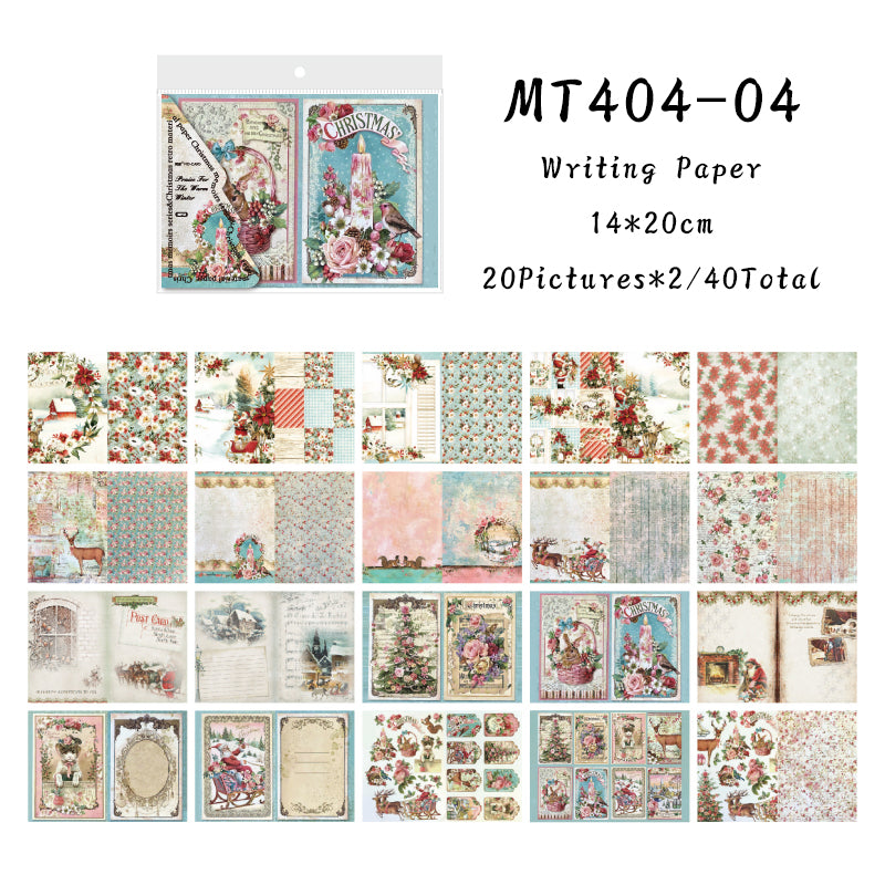 40PCS Christmas Memoir Series material paper