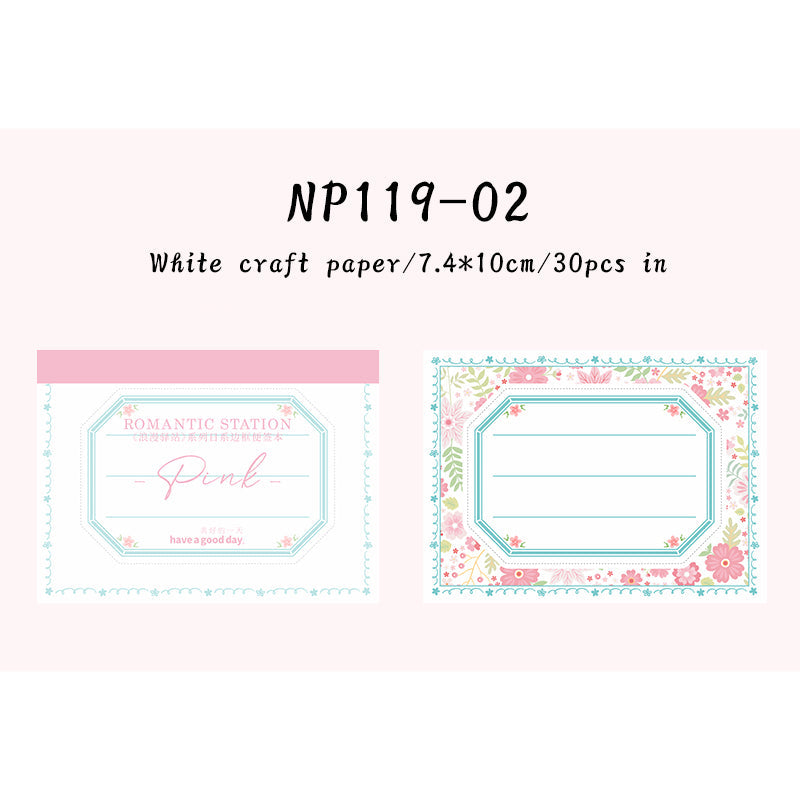 30PCS Romantic station series note paper