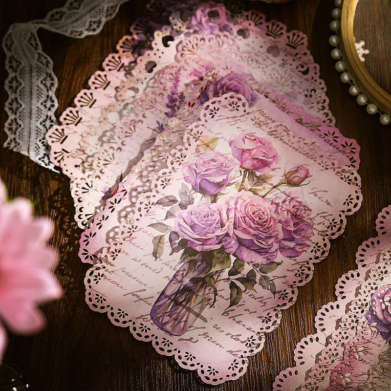 10PCS Rose stationery series material paper