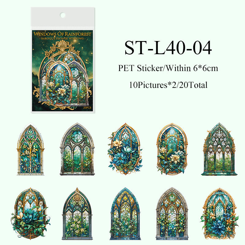 20PCS The Baroque Window series sticker