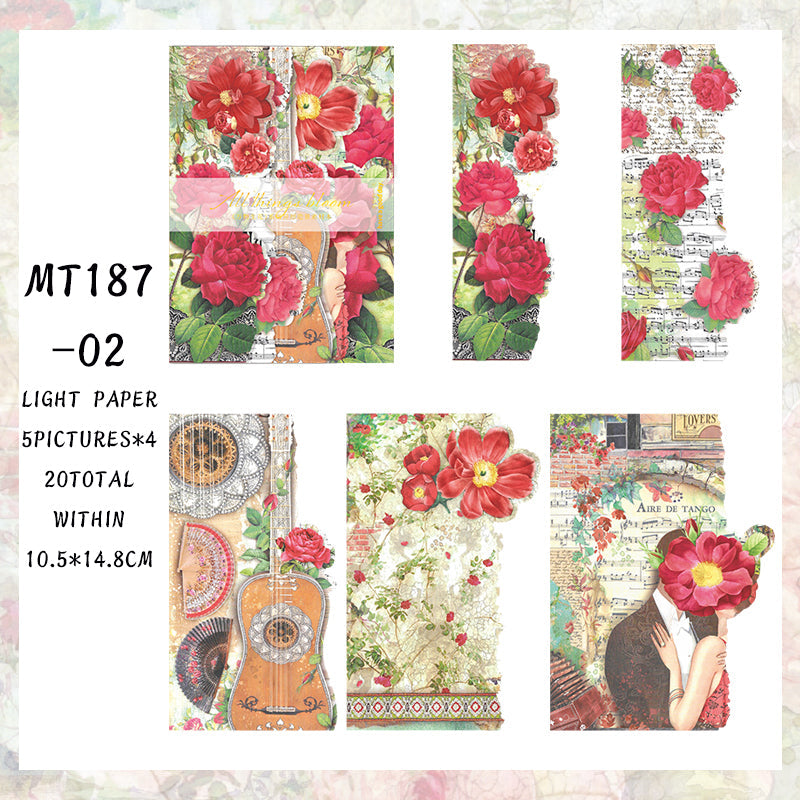 20PCS All things live flower series material paper