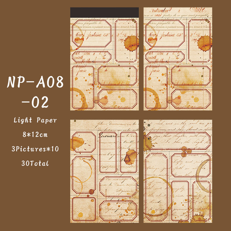 30PCS Coffee Diary Series note paper