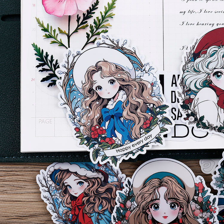 16PCS Christmas Girl Series sticker