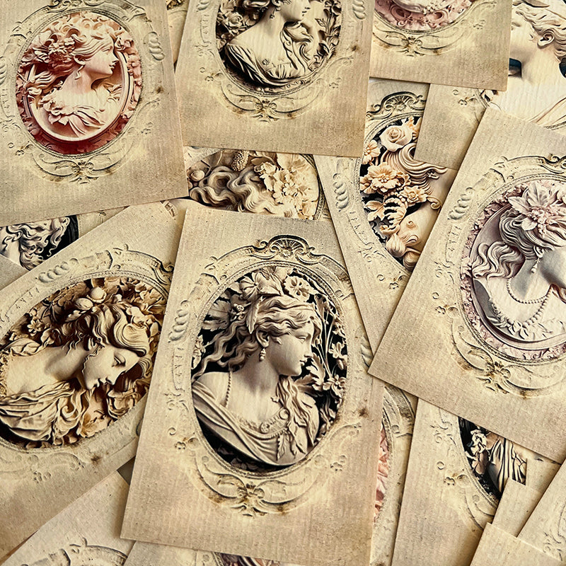 40PCS Baroque relief portrait background paper