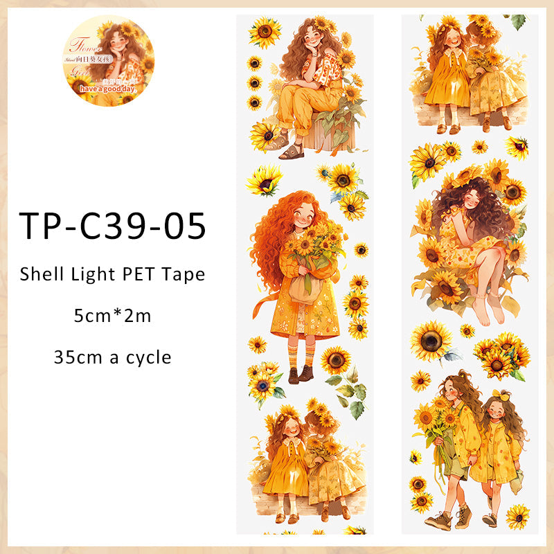 Flower Island girl series Shell Light PET Tape