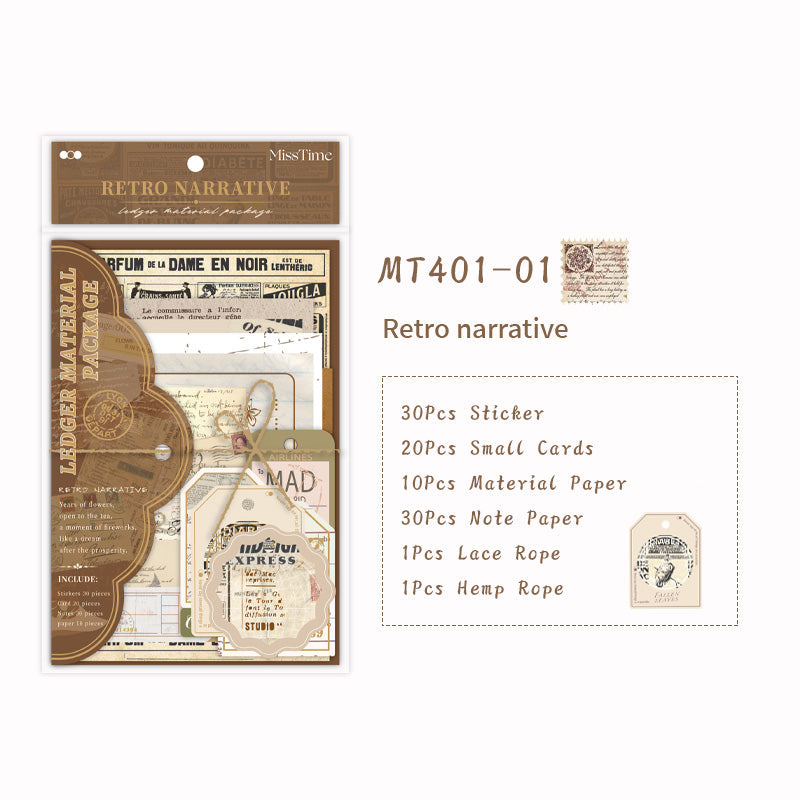 90PCS Vintage narrative series material paper