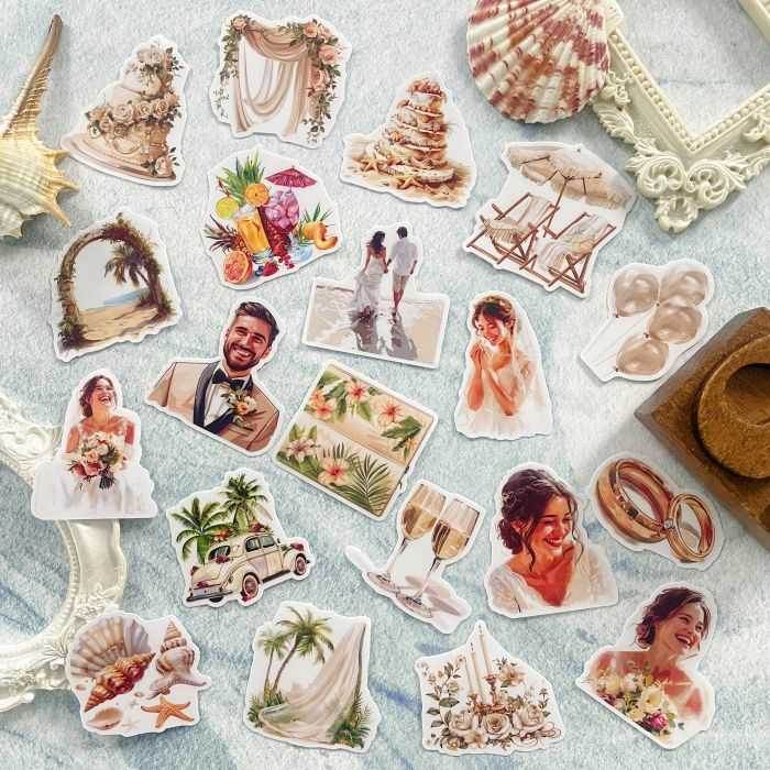 Seaside Wedding Sticker 20PCS