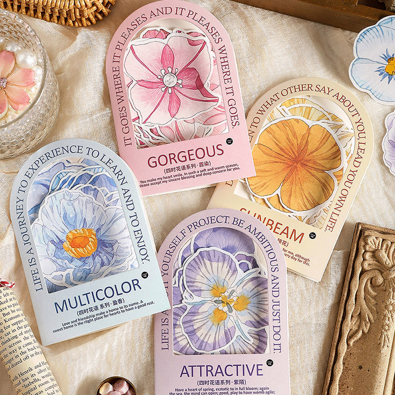 20PCS Four times flower language series sticker