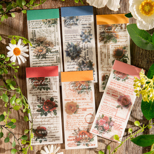 30PCS Flower rhyme manuscript series sticker