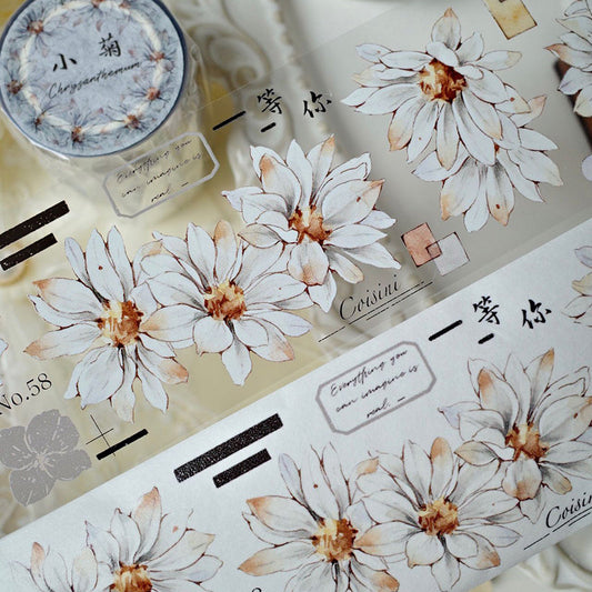 5.5cm*120cm Small chrysanthemum Washi/PET Tape