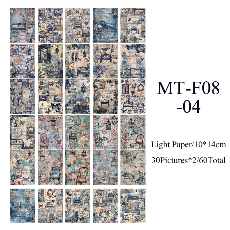 60PCS Pieces of Time series material paper